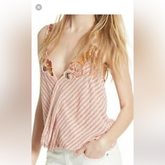 Free People floral embroidered tank top - Picture 1 of 6